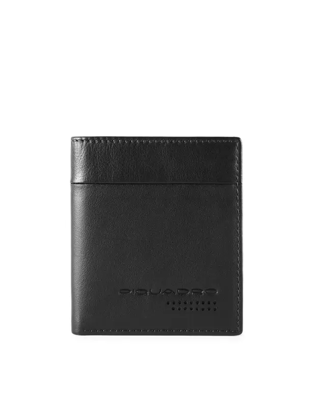 Piquadro, Urban Leather Wallet Credit Card Holder Black for Men