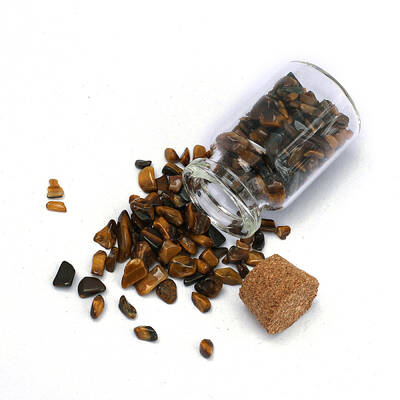 Natural Tiger Eye Chip Healing Crystals Wishing Bottles