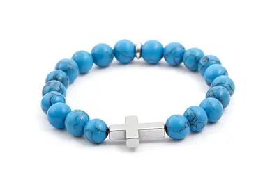 Agato Bracciale Con Perline Di Howlite Ed Ematite Mink47/18