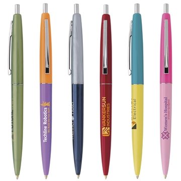 300 Customized Clic Pen - Plunger Action & Refillable