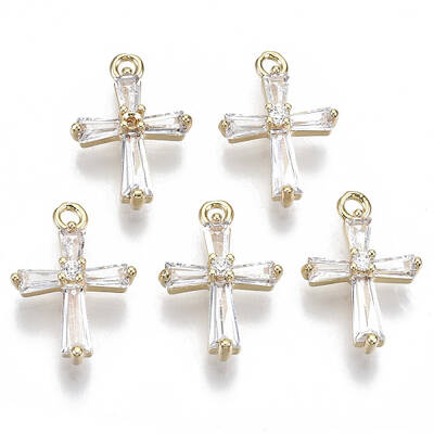 Brass Micro Pave Cubic Zirconia Pendants