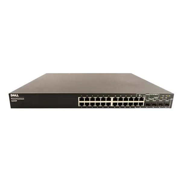 Dell N4936 | PowerConnect 6200 Series 6224P 24 x RJ-45 Ports PoE 1000Base-T + 4 x Shared SFP Combo Ports Layer 3 Managed 1U R...