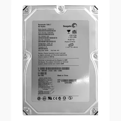 9W2003-633 Seagate BarraCuda 7200.7 Series 80GB 7200RPM IDE Ultra ATA/100 (ATA-6) 2MB Cache 3.5-Inch Hard Drive