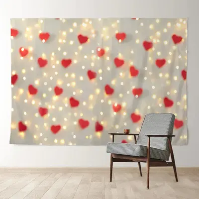 Aperturee Bokeh Heart Spark Light Valentines Photo Backdrop