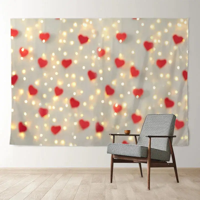 Aperturee Bokeh Heart Spark Light Valentines Photo Backdrop
