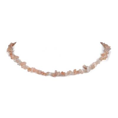 Natural Sunstone Chip Beaded Necklace