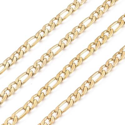 Ion Plating(IP) 304 Stainless Steel Figaro Chains