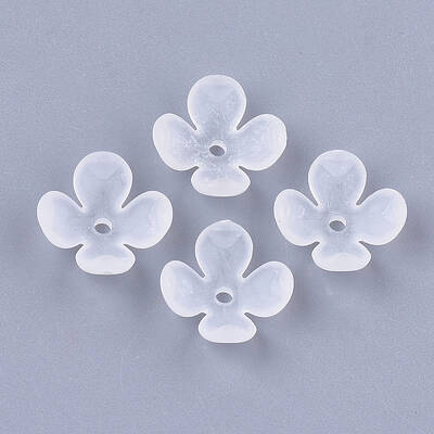 4-Petal Transparent Acrylic Bead Caps