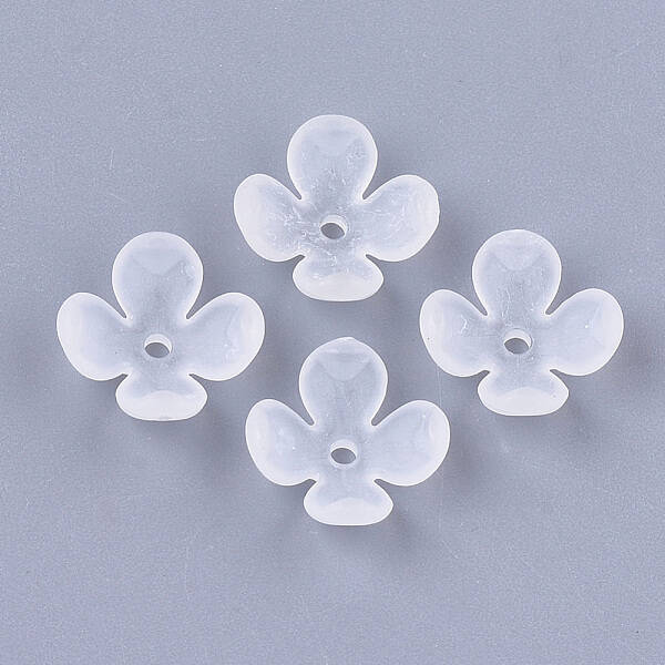 4-Petal Transparent Acrylic Bead Caps