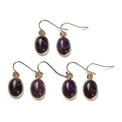 Natural Amethyst Dangle Earrings