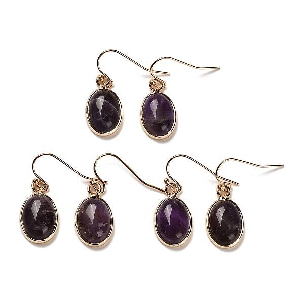 Natural Amethyst Dangle Earrings