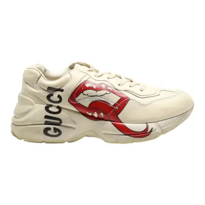 GUCCI Platform Trainers Beige Leather Womens UK 6