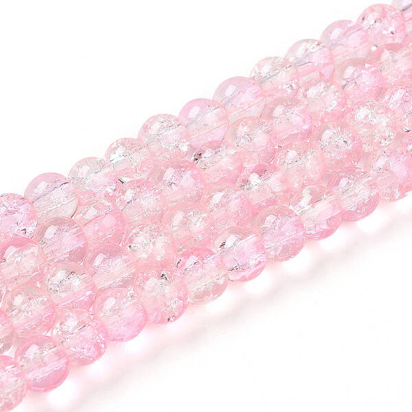 Spray Painted Crackle Glass Beads Strands