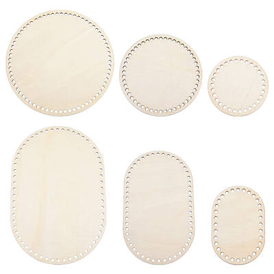 Flat Round & Oval Wood Knitting Crochet Bottoms
