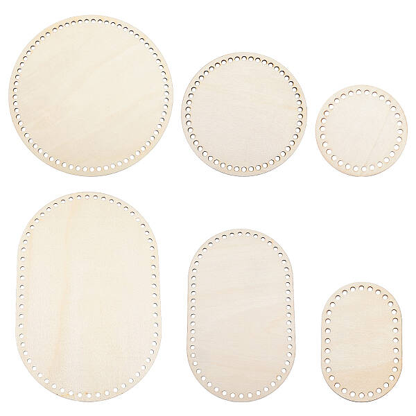 Flat Round & Oval Wood Knitting Crochet Bottoms
