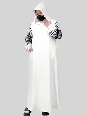 Women's Long Sleeve Dresses, Casual Modest Hooded Dress for Daily Wear, Ladies Islamic Clothing for All Seasons, Hooded Jebel...