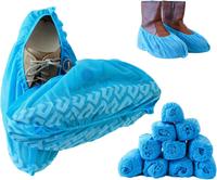 Blue XL Disposable Shoe Covers 100-Pack - Breathable Non-woven, Durable for Home, Office, Outdoor