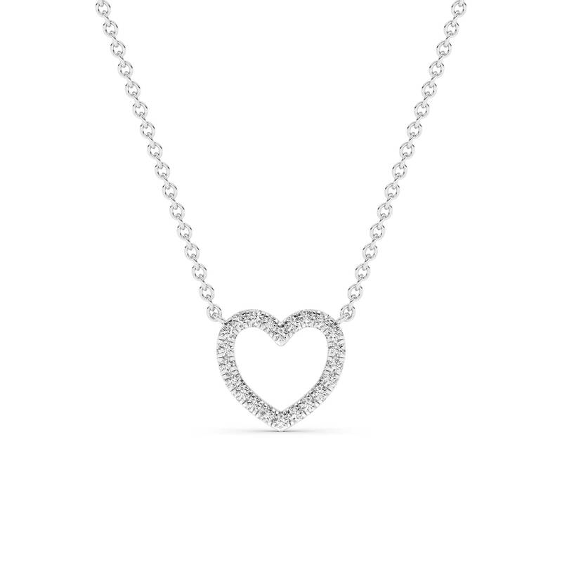 Pulse Lab Created Diamond Heart Necklace | 10K White Gold 1 ct. tw.