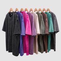 Oversized T-Shirts Men & Women Unisex Heavyweight Cotton Loose-Fit Underwear Basic Mineral Wash Oversized Top Streetwear - JO...