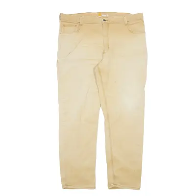 CARHARTT Workwear Trousers Beige Relaxed Straight Mens W34 L32