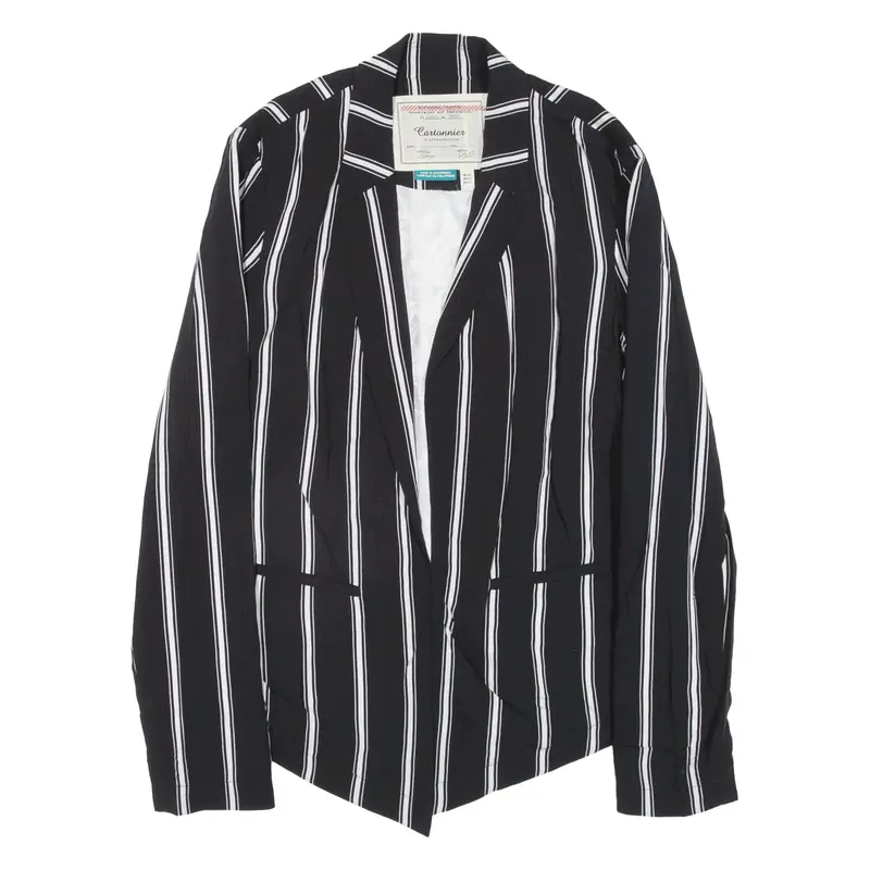 CARTONNIER Blazer Jacket Black Striped Womens UK 6