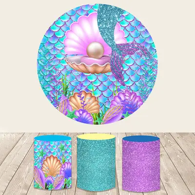 Aperturee Pink Fairy Castle Cloud Round Birthday Backdrop Kit | Birthday Backdrop Ideas | Round Party Backdrop | Circle Birth...