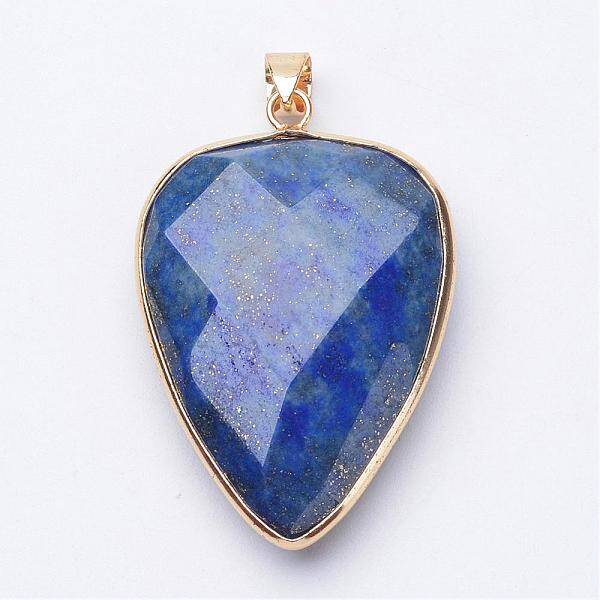 Faceted Natural Lapis Lazuli Pendants