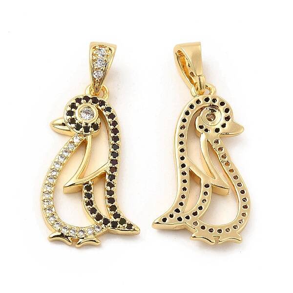 Brass Micro Pave Cubic Zirconia Pendants