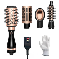 4-in-1 Hair Dryer Brush Blow Dryer Brush,Hot Air Brush Set for Straightening/Drying/Curling, Oval Brush, Multi-Temperature Se...