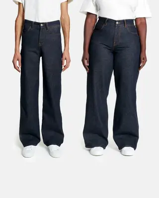 Pangaia everybody wide leg tight fit rinse wash | Hem length: Gold | Waist rise: High | Thread color: Cropped