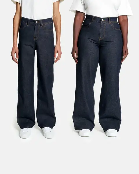 Pangaia everybody wide leg tight fit rinse wash | Hem length: Gold | Waist rise: High | Thread color: Cropped