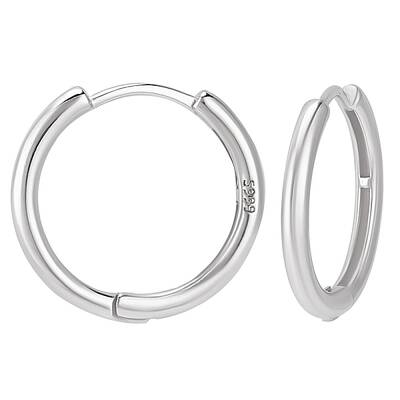 1 Pair 999 Fine Silver Huggie Hoop Earrings