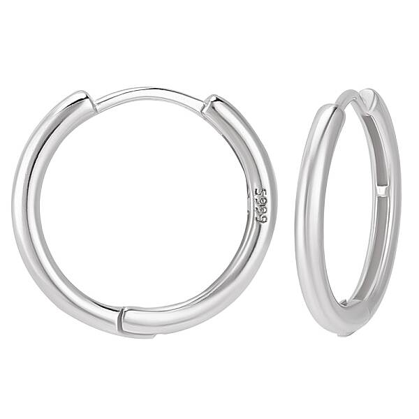 1 Pair 999 Fine Silver Huggie Hoop Earrings
