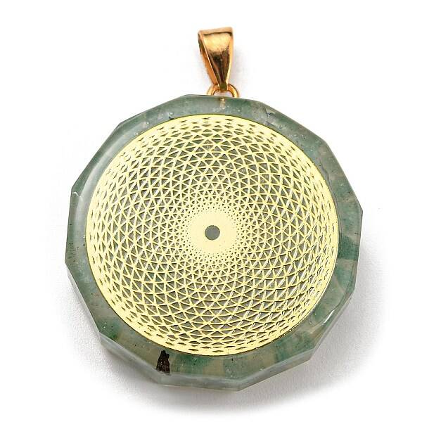 Natural Green Aventurine Polygon Pendants