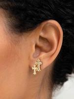14k Gold Plated Cross Design Dangle Earrings, Fashionable Jewelry for Women & Men, Trendy All-match & Exquisite Jewelry for B...