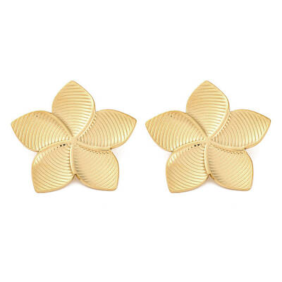 304 Stainless Steel Flower Stud Earrings For Women