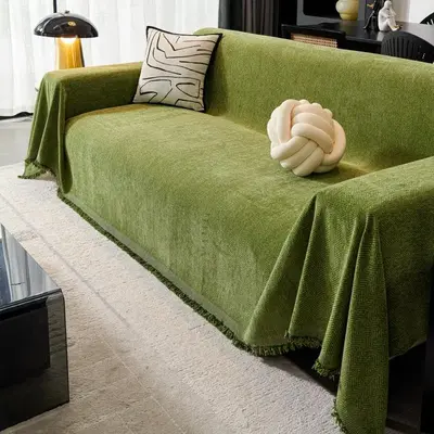 Solid Color Sofa Cover, 1 Count Soft Comfortable Sofa Slipcover, Dustproof Sofa Slipcover, Couch Sofa Protector for Home Livi...