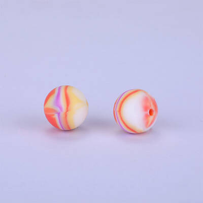 Printed Round Silicone Focal Beads
