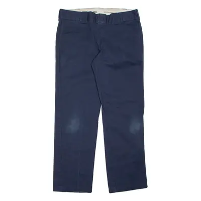 DICKIES Chino Mens Trousers Blue Slim Straight W34 L30