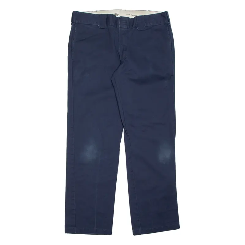 DICKIES Chino Mens Trousers Blue Slim Straight W34 L30