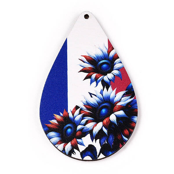French Theme Printed Wood Pendants