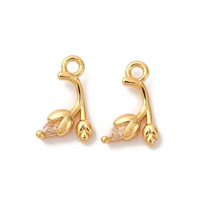 Brass Micro Pave Cubic Zirconia Pendants