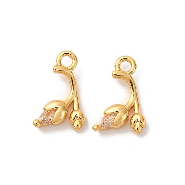 Brass Micro Pave Cubic Zirconia Pendants