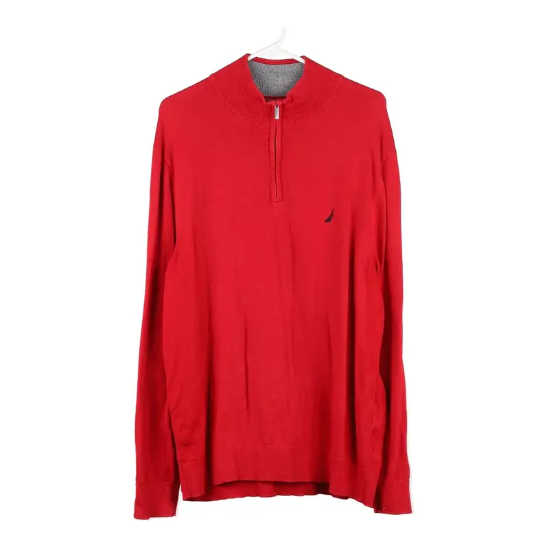 Nautica 1/4 Zip - Large Red Cotton