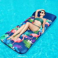 Oversized Pool Floats Adults - 72 x38'' X-Large Fabric Covered Tanning Pool Lounger, Inflatable Pool Float with Headrest, U...