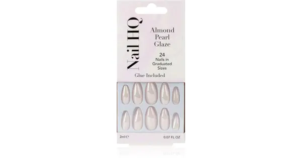Nail HQ Almond False Nails Pearl Glaze 24pcs