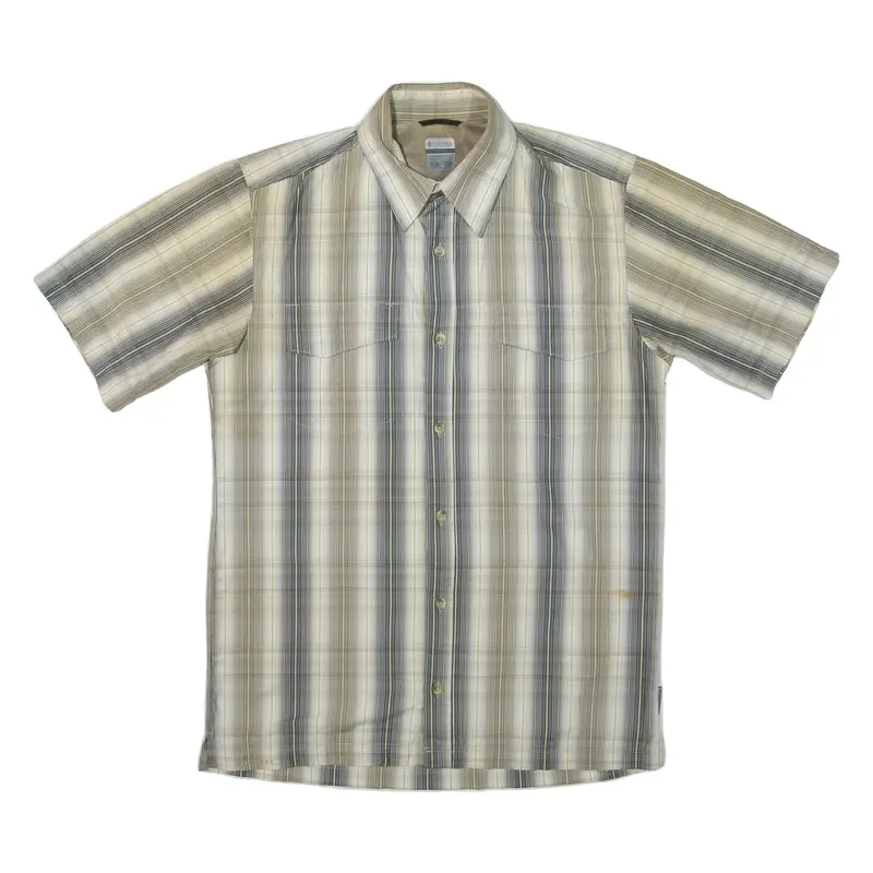 COLUMBIA Mens Shirt Grey Striped M