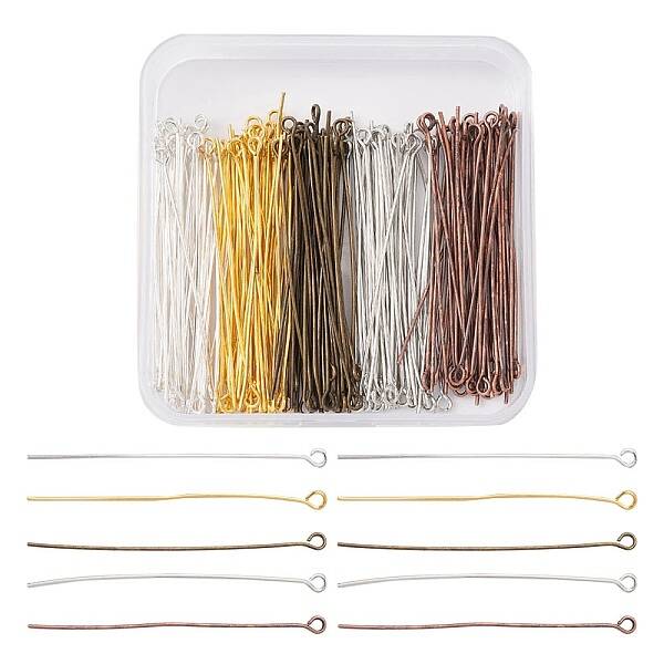 200Pcs 5 Colors Brass Eye Pins