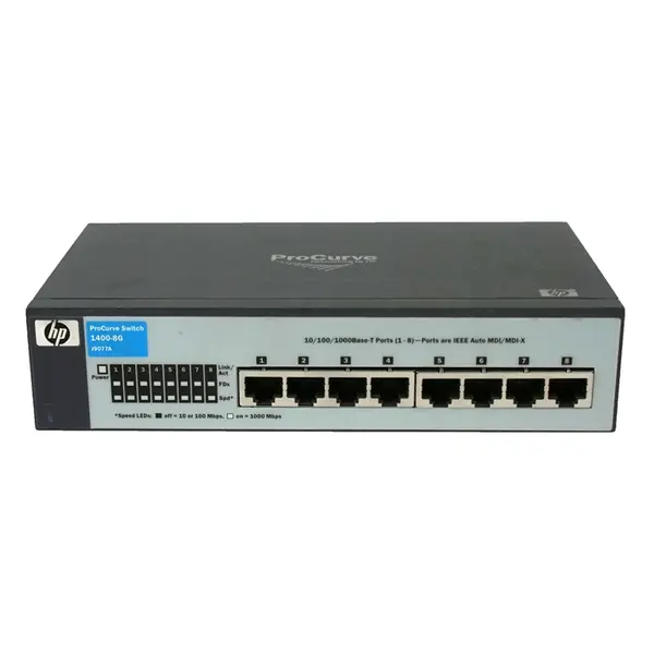 HP J9077-60001 | ProCurve 1400 Series 1400-8G 8 x 10/100/1000Base-T RJ-45 Ports Layer 2 Unmanaged Gigabit Ethernet Network Sw...
