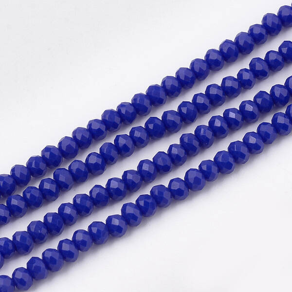 Opaque Solid Color Glass Beads Strands